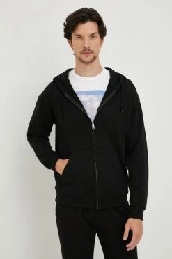 Ανδρικά Με φερμουάρ Βαμβακερή μπλούζα United Colors Of Benetton μαύρο,