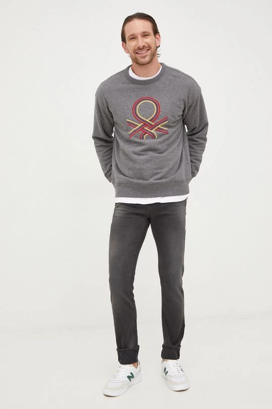 Ανδρικά Χωρίς φερμουάρ Μπλούζα United Colors Of Benetton γκρι, 4 Ανδρικά Χωρίς φερμουάρ Μπλούζα United Colors Of Benetton γκρι, - Image 2