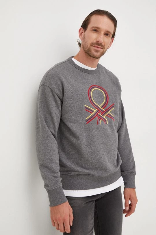 Ανδρικά Χωρίς φερμουάρ Μπλούζα United Colors Of Benetton γκρι, 6 Ανδρικά Χωρίς φερμουάρ Μπλούζα United Colors Of Benetton γκρι, - Image 4