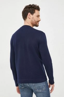 Ανδρικά Χωρίς φερμουάρ Βαμβακερό πουλόβερ United Colors Of Benetton χρώμα: ναυτικό μπλε, -United Colors of Benetton Εκπτώσεις unnamed file 454