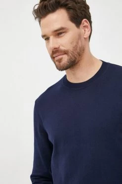 Ανδρικά Χωρίς φερμουάρ Βαμβακερό πουλόβερ United Colors Of Benetton χρώμα: ναυτικό μπλε, -United Colors of Benetton Εκπτώσεις unnamed file 455