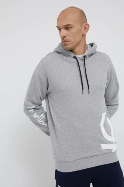 Ανδρικά Χωρίς φερμουάρ Βαμβακερή μπλούζα United Colors Of Benetton χρώμα: γκρι