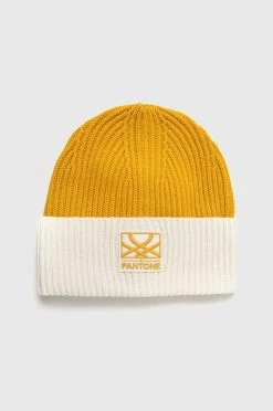 Σκουφιά Σκουφί από μείγμα μαλλιού United Colors Of Benetton X Pantone κίτρινο