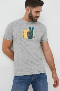 Ανδρικά Μπλουζάκια Βαμβακερό μπλουζάκι United Colors Of Benetton γκρι