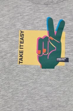 Ανδρικά Μπλουζάκια Βαμβακερό μπλουζάκι United Colors Of Benetton γκρι -United Colors of Benetton Εκπτώσεις unnamed file 586