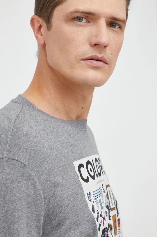 Ανδρικά Μπλουζάκια Βαμβακερό μπλουζάκι United Colors Of Benetton γκρι 6 Ανδρικά Μπλουζάκια Βαμβακερό μπλουζάκι United Colors Of Benetton γκρι - Image 4