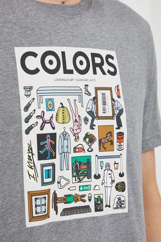 Ανδρικά Μπλουζάκια Βαμβακερό μπλουζάκι United Colors Of Benetton γκρι 7 Ανδρικά Μπλουζάκια Βαμβακερό μπλουζάκι United Colors Of Benetton γκρι - Image 5