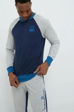 Ανδρικά Πιζάμα Βαμβακερές πιτζάμες United Colors Of Benetton ναυτικό μπλε -United Colors of Benetton Εκπτώσεις unnamed file 721