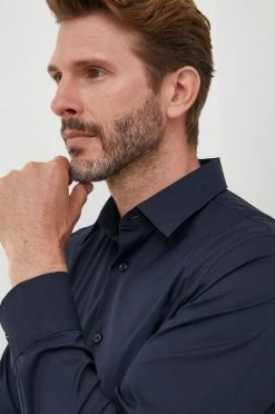 Ανδρικά Πουκάμισα Πουκάμισο United Colors Of Benetton ναυτικό μπλε,