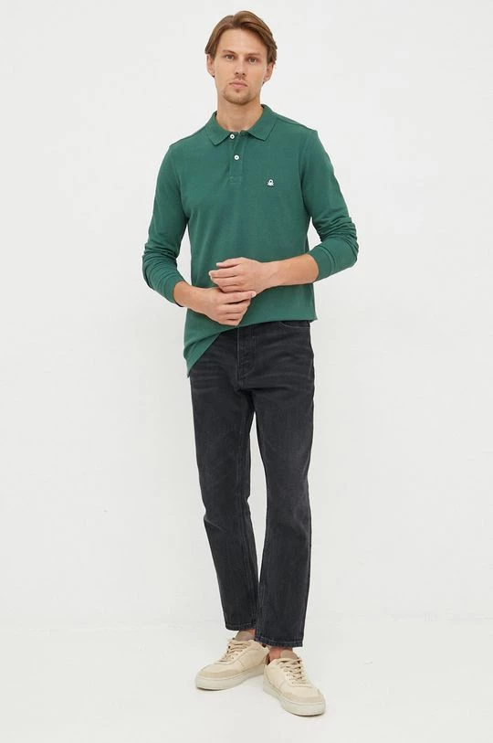 Ανδρικά Μακρυμάνικα Βαμβακερή μπλούζα με μακριά μανίκια United Colors Of Benetton πράσινο 4 Ανδρικά Μακρυμάνικα Βαμβακερή μπλούζα με μακριά μανίκια United Colors Of Benetton πράσινο - Image 2