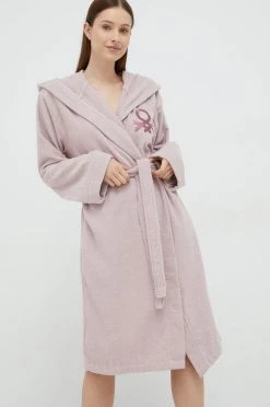 Μπουρνούζια Βαμβακερό μπουρνούζι United Colors Of Benetton ροζ