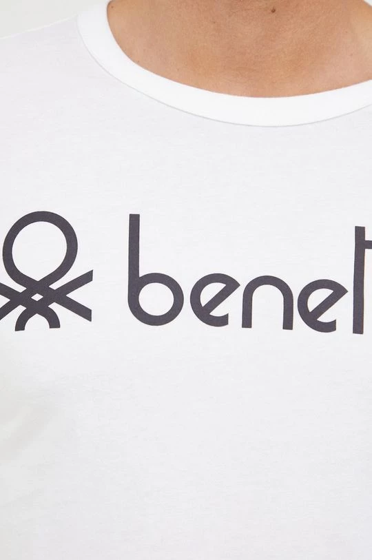 Ανδρικά Μακρυμάνικα Βαμβακερή μπλούζα με μακριά μανίκια United Colors Of Benetton άσπρο 7 Ανδρικά Μακρυμάνικα Βαμβακερή μπλούζα με μακριά μανίκια United Colors Of Benetton άσπρο - Image 5