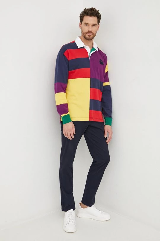 Ανδρικά Μακρυμάνικα Βαμβακερή μπλούζα με μακριά μανίκια United Colors Of Benetton πολύχρωμο 4 Ανδρικά Μακρυμάνικα Βαμβακερή μπλούζα με μακριά μανίκια United Colors Of Benetton πολύχρωμο - Image 2