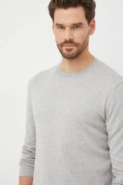 Ανδρικά Χωρίς φερμουάρ Βαμβακερό πουλόβερ United Colors Of Benetton χρώμα: γκρι,