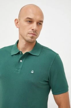 Ανδρικά Πόλο μπλουζάκια Βαμβακερό μπλουζάκι πόλο United Colors Of Benetton πράσινο -United Colors of Benetton Εκπτώσεις unnamed file 968